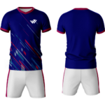 Custom sublimated rugby jersey and shorts set featuring an arrowhead chevron graphic pattern, V-neck collar, and durable stretch fabric by JACX Wears