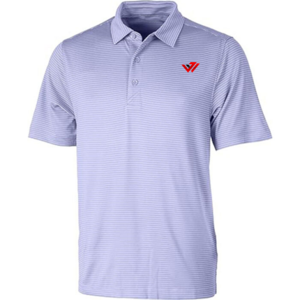Men's lavender micro-striped performance polo shirt with 3-button placket by JACX Wears