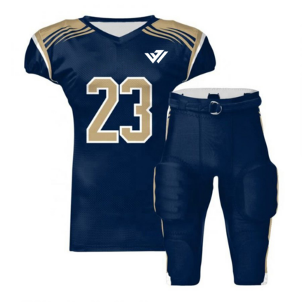 Custom Navy & Gold American Football Uniform Set