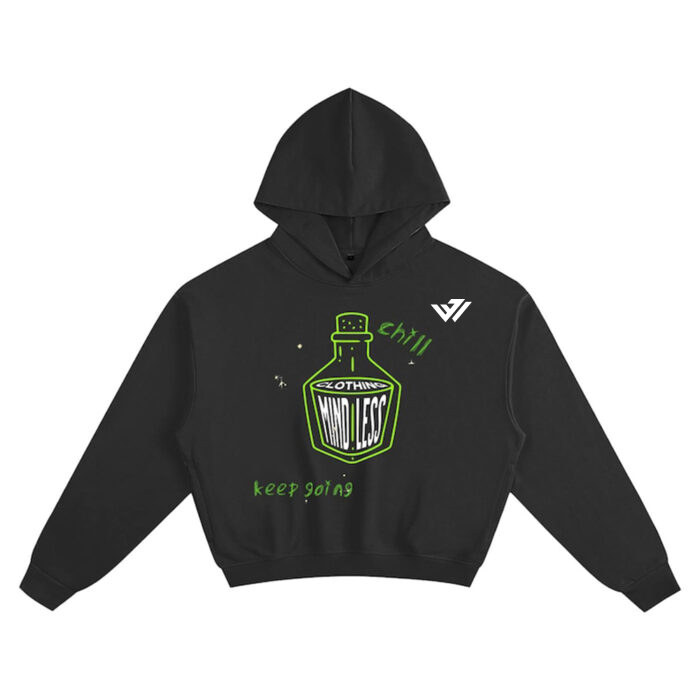 Custom Black Graphic Streetwear Hoodie Custom black graphic streetwear hoodie with vibrant neon chest print by JACX Wears