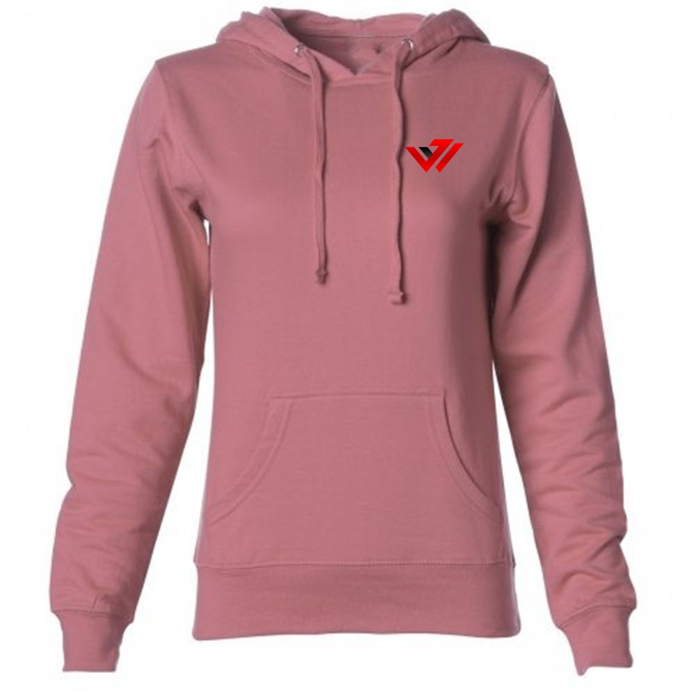 Custom Women Pink Fleece Hoodie Custom women dusty rose pink fleece pullover hoodie by JACX Wears