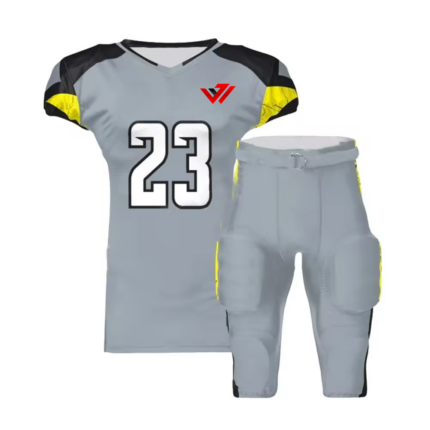 Custom Grey, Black & Yellow Football Uniform Set | JACX Wears