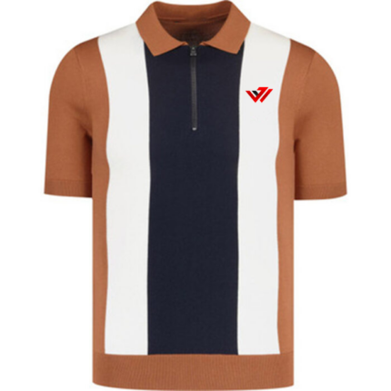 Mens Colorblock Zip Knit Polo Shirt Wholesale Manufacturer JACX Wears