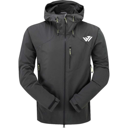 Custom softshell hooded jacket with thermal microfleece lining for corporate workwear