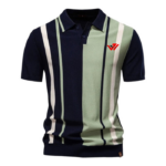 Mens Striped Knit Polo Shirt Wholesale Manufacturer JACX Wears