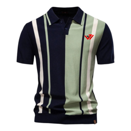 Mens Striped Knit Polo Shirt Wholesale Manufacturer JACX Wears