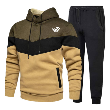 Mens Olive Fleece Hooded Tracksuit Wholesale Manufacturer JACX Wears