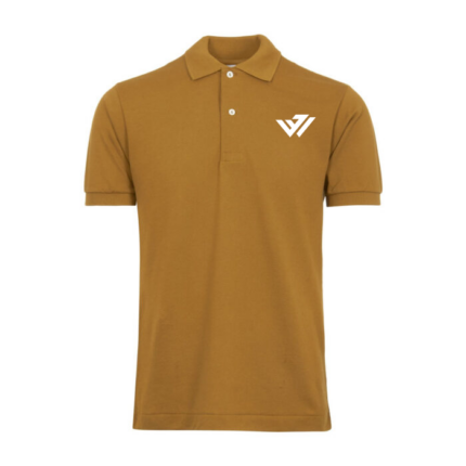 Men's mustard yellow solid cotton piqué polo shirt with 2-button placket by JACX Wears