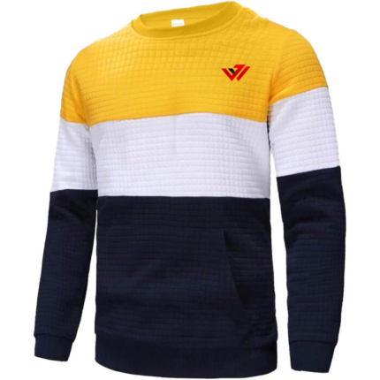 Mens Colorblock Quilted Crewneck Sweatshirt Wholesale Manufacturer JACX Wears